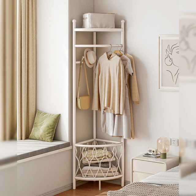 轉角衣帽架（落地家用加粗款衣帽架 掛衣服包包收納置物架 臥室掛衣架） 歷史價格詳細信息