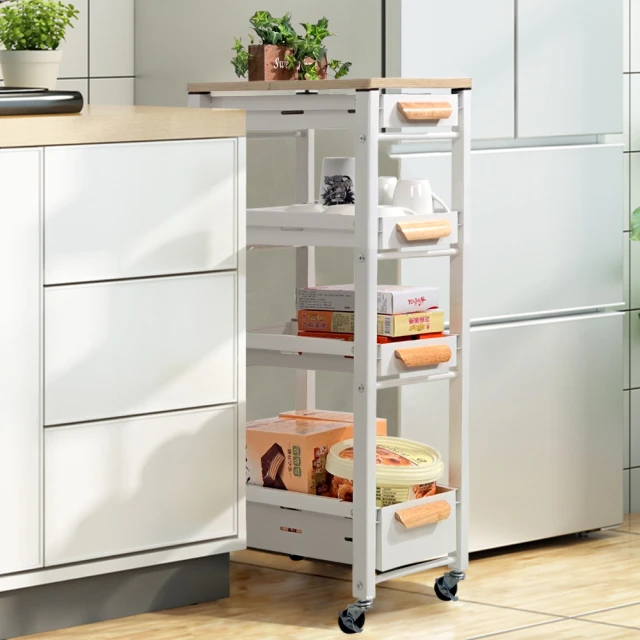 木蓋收納推車【三層】(萬象滾輪/多層收納) 置物推車 置物架 收納架 歷史價格詳細信息