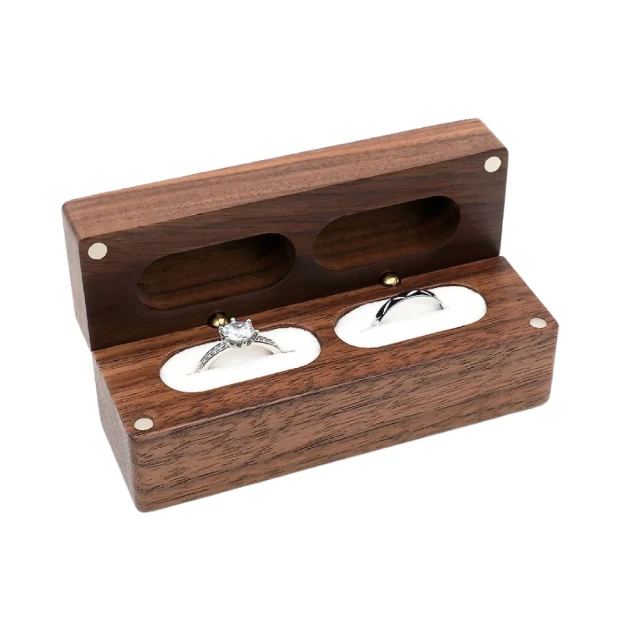 黑胡桃木珠寶首飾盒收納盒便捷式高級項鏈戒指耳環飾品盒精致實木【Misaki精品】 歷史價格詳細信息