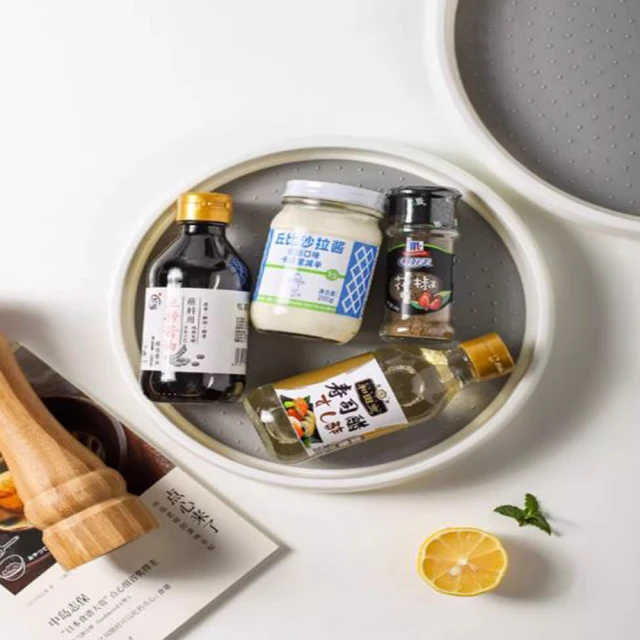 廚房調料收納轉盤 創意大容量瓶瓶罐罐整理架易存取邊緣加高防摔~ 限時特價cud【二丁目】 歷史價格詳細信息