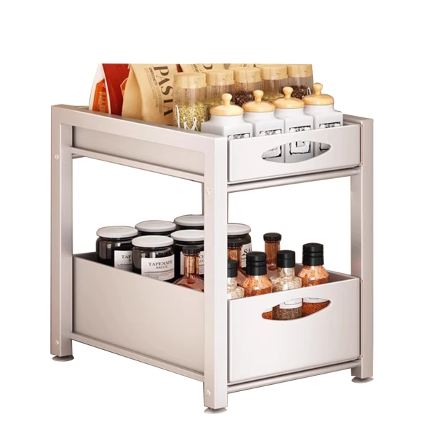 廚房置物架廚房調味料置物架抽屜式收納收納盒多功能雜物櫥柜拉籃-玖貳柒柒 歷史價格詳細信息