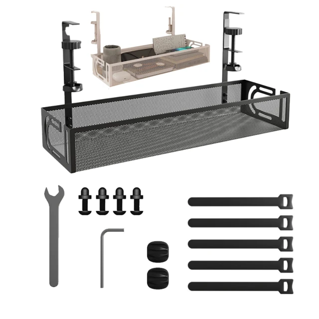 桌下理線架免打孔可調節桌底電線理線器桌面整理架收納層架免安裝 歷史價格詳細信息