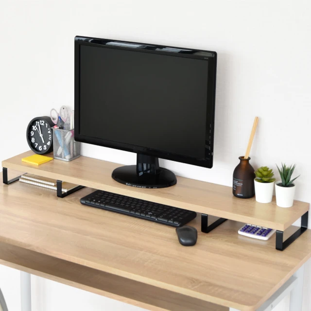 《HOPMA》104公分超長版金屬底座螢幕增高架(2入)鍵盤收納架 桌上展示架 主機架-淺橡(漂流)木 歷史價格詳細信息