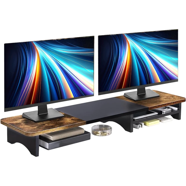 Ermutek 多功能收納桌上型木質雙層設計螢幕增高架 歷史價格詳細信息