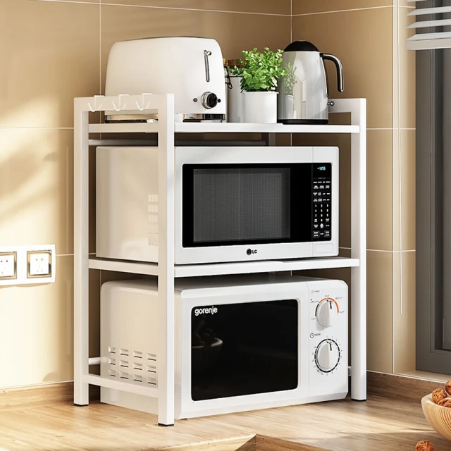 【MINE家居】電器架 廚房多層收納架 黃杉木+白架-寬80公分(電器架  廚房架 多層收納架) 歷史價格詳細信息
