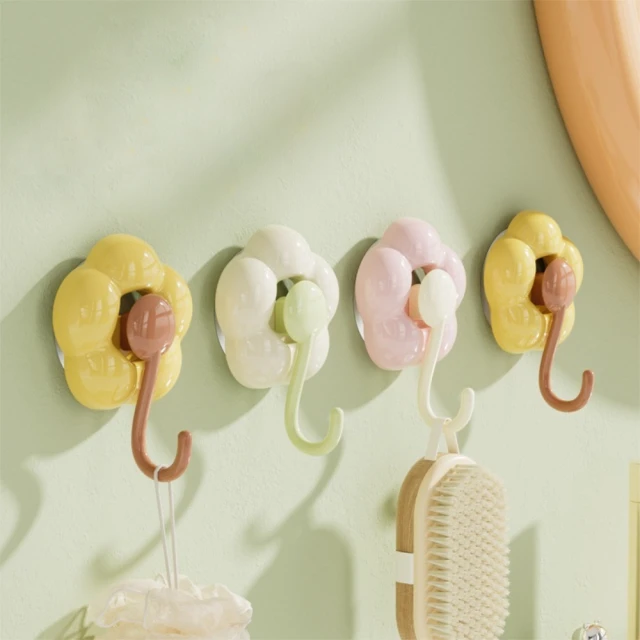 【荷生活】防潮防掉落吸盤掛勾 粉色系無痕高承重強花朵掛架-3入 歷史價格詳細信息