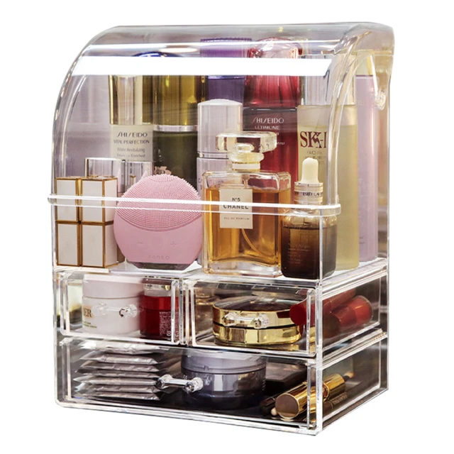 【化妝品收納盒-特大款】護膚品收納盒 透明收納架 彩妝收納 護膚品置物架 歷史價格詳細信息