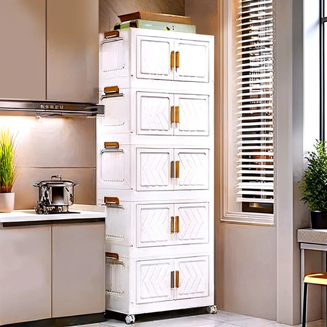 【Mr.box】40面寬摺疊雙開門四層收納櫃-附滑輪 歷史價格詳細信息