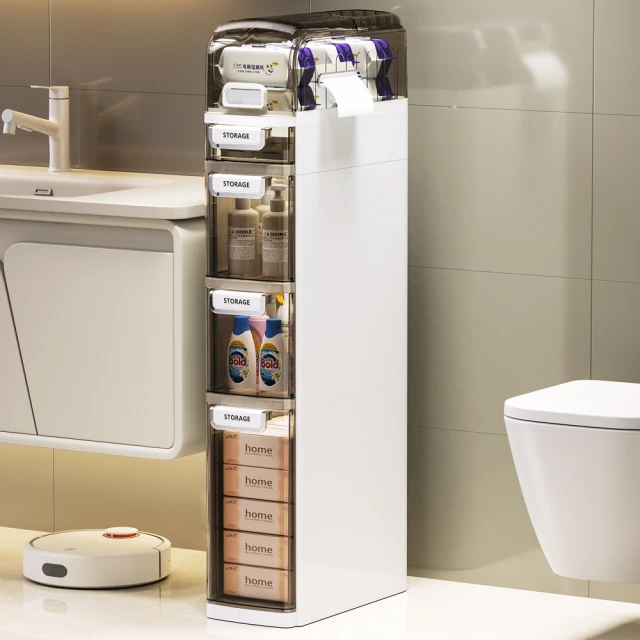 【FL 生活+】18公分多功能3層附輪縫隙置物櫃(底部滾輪/上掀式頂層/防脫落雙抽屜/A-382) 歷史價格詳細信息