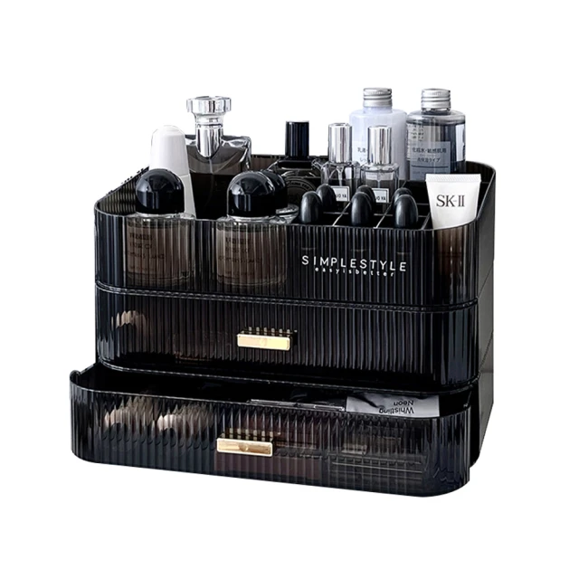 【桌面收納盒-三層】化妝品收納盒 抽屜收納盒 透明收納盒 文具收納盒 收納盒 保養品收納 歷史價格詳細信息