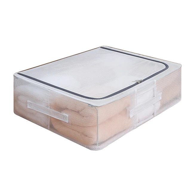 【透明鋼架收納箱 24L】雙開式 防水 衣物整理箱 摺疊收納箱 置物箱 收納盒 收納箱 DO293-01 歷史價格詳細信息