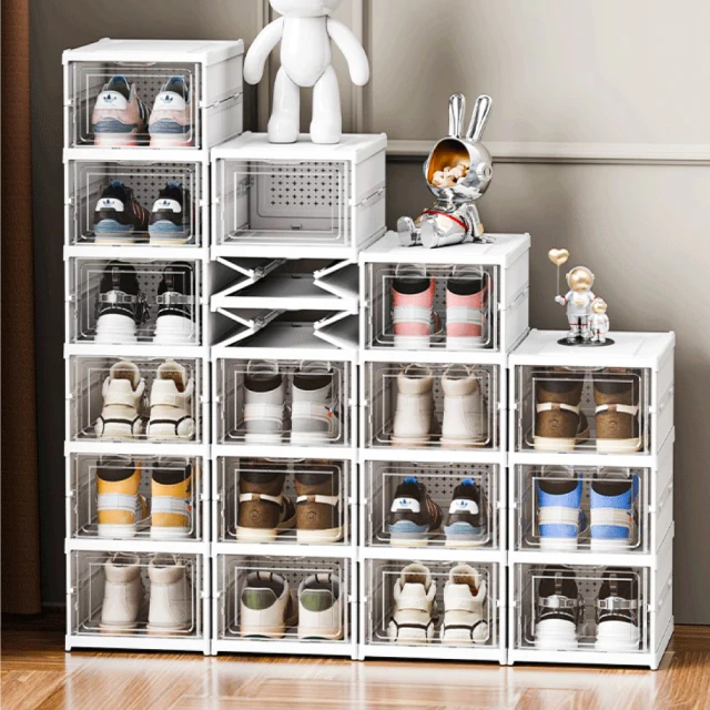 免安裝 加厚鞋架 可摺疊鞋盒 透明鞋櫃 收納盒 塑膠 防塵 簡易鞋櫃 歷史價格詳細信息