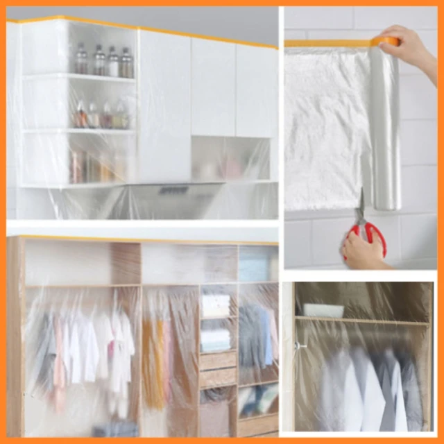 油漆遮蔽膜家具防塵汽車裝修防護罩美紋紙和紙牛皮紙保護膜 歷史價格詳細信息