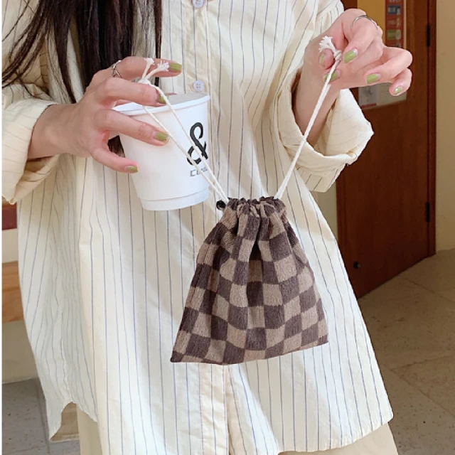 燈芯絨抽繩手提包 馬卡龍色系 隨身包 手提袋 共6色 歷史價格詳細信息