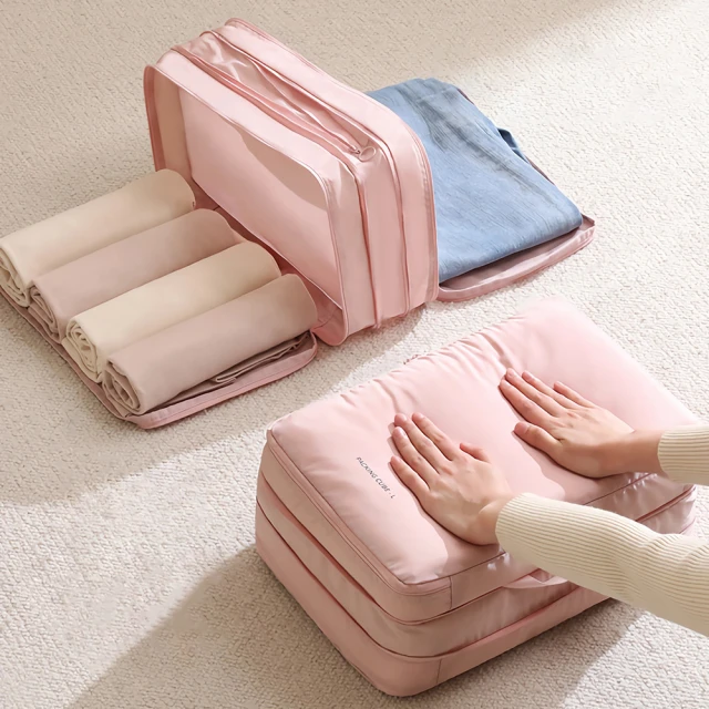 旅行收纳袋 旅行收纳袋 防水 防潮 大容量 行李压缩袋 可视 压缩袋 衣服收纳袋 内衣收纳包 压缩袋 歷史價格詳細信息