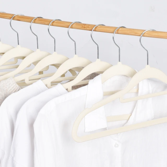 【收納職人】無痕防滑42cm植絨衣架30入(米白色) 歷史價格詳細信息