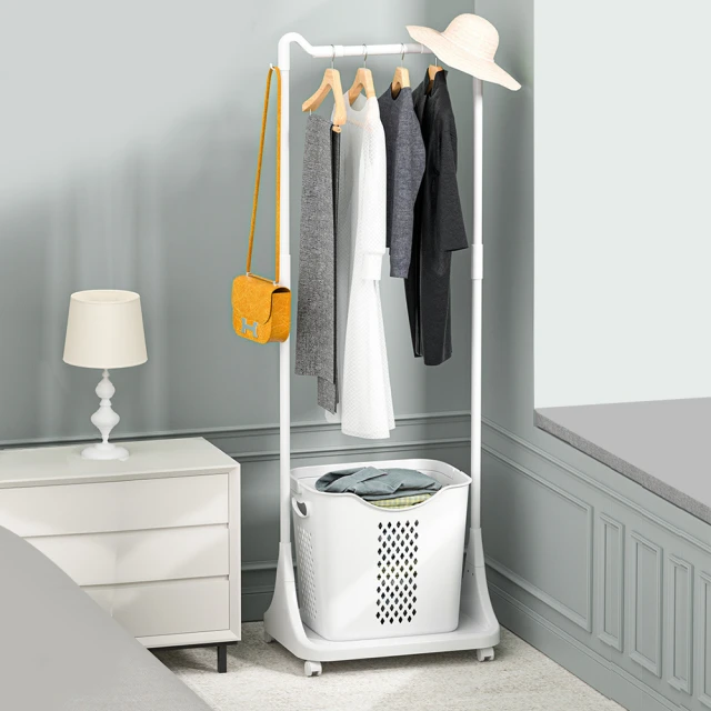 【Mr.Box】北歐風單桿滑輪洗衣分類籃-雙籃 歷史價格詳細信息