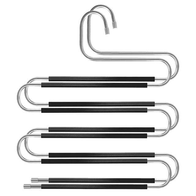 【AHOYE】S形不鏽鋼褲架 2入組 (衣架 褲子收納 褲子衣架 多層衣架) 歷史價格詳細信息