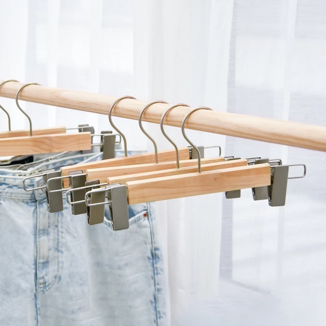 【收納職人】北歐簡約無痕防滑可伸縮實木褲夾/掛衣架夾_3入/組 歷史價格詳細信息