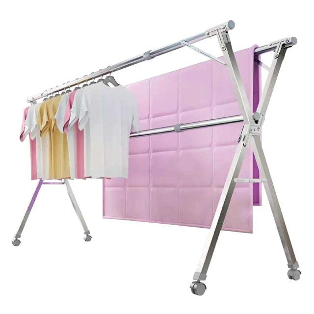 IDEA-X型全折疊加大2.4米不鏽鋼三桿伸縮棉被衣架 歷史價格詳細信息