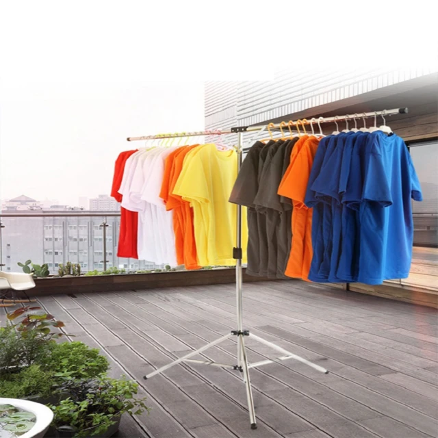 【DaoDi】曬衣架 不銹鋼三桿X型伸縮掛衣架(附防風勾x20 襪夾x12晾衣架 曬被架 伸縮衣架) 歷史價格詳細信息