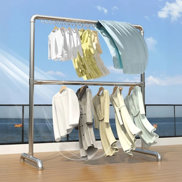 【Ashley House】重力鎖新型專利全不鏽鋼H型2米伸縮晾曬衣架(晾衣架 曬衣桿 伸縮晾衣架 掛衣架) 歷史價格詳細信息