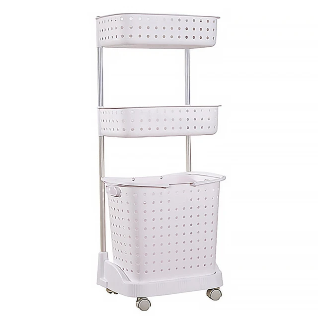 收納推車 居家可移動縫隙收納架推車 多功能置物推車 米色三層款 歷史價格詳細信息
