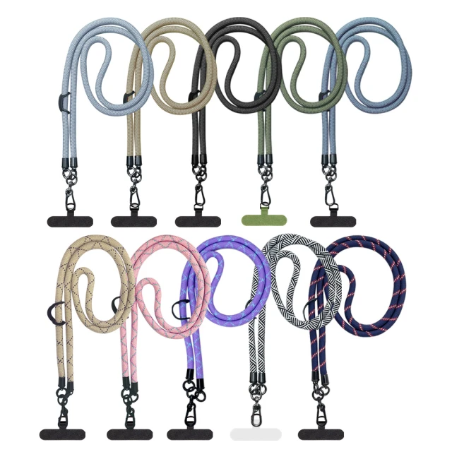 【Timo】iPhone/安卓通用款 戶外登山加厚版粗棉繩 手機掛繩背帶組-經典黑 歷史價格詳細信息