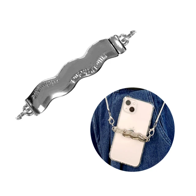 手機掛繩金屬波浪手機背夾斜挎鏈條可調節女款時尚通用吉他手機鏈 歷史價格詳細信息