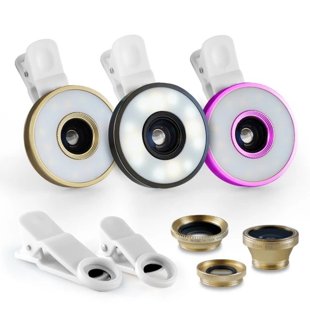 6合1 微距/廣角/魚眼 通用型補光燈夾式特效鏡頭 歷史價格詳細信息