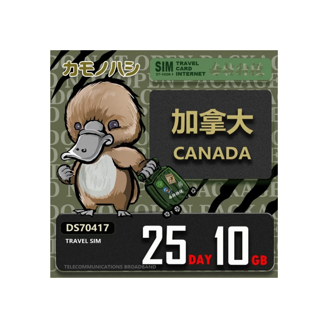 【platypus 鴨嘴獸】Travel Sim 加拿大5天 吃到飽不降速 上網卡 歷史價格詳細信息