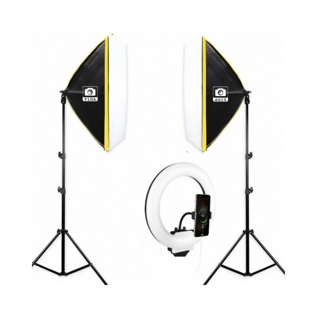 YIDA直播補光組 環形燈+雙40W主燈+適合拍照打光 直播錄影 使用簡單免工具 公司貨 LED補光燈 環狀燈 歷史價格詳細信息