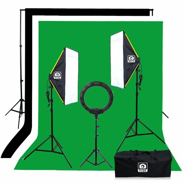 【YIDA】個人攝影棚燈組(攝影棚 攝影燈 背景布 背景架)直播 攝影 拍照 打光 棚燈 歷史價格詳細信息