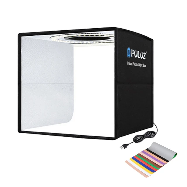 【PULUZ 胖牛】LED攝影棚環形調光_25cm(環形燈+12色背景) 歷史價格詳細信息