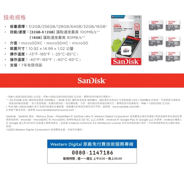SanDisk 晟碟 Ultra microSD 512G A1 記憶卡 讀120 SD卡 歷史價格詳細信息
