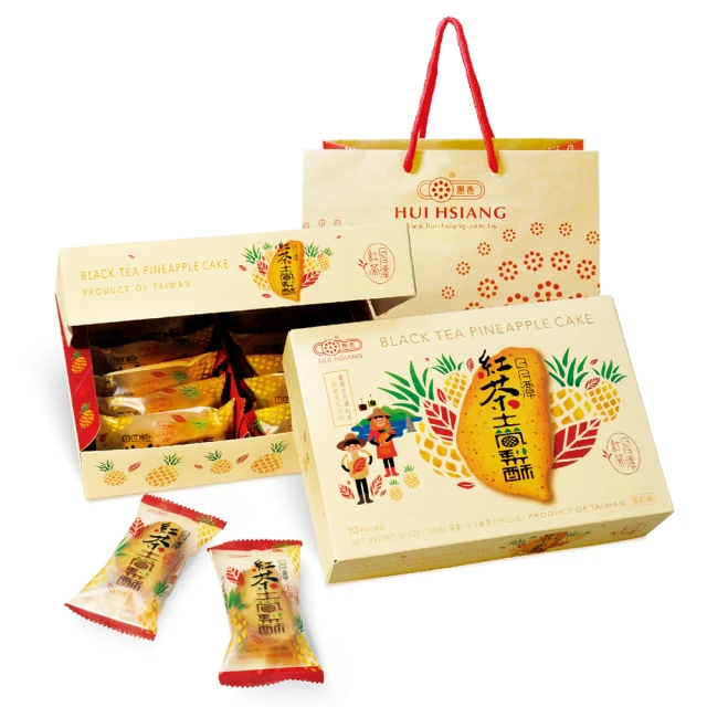 【惠香】台灣造型關廟土鳳梨酥禮盒350g/10顆入(附提袋 台灣形狀)_年菜年節禮盒 歷史價格詳細信息