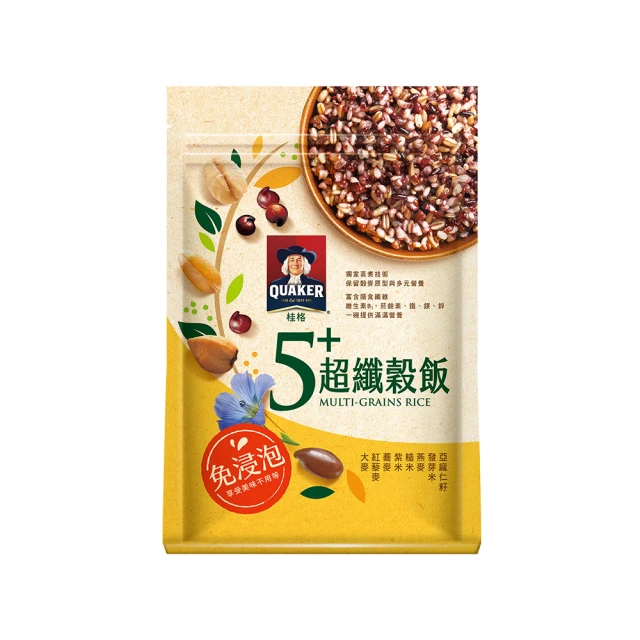 【QUAKER 桂格】免浸泡5+超纖穀飯1kgx3 價格比較,價格查詢,歷史價格詳細信息