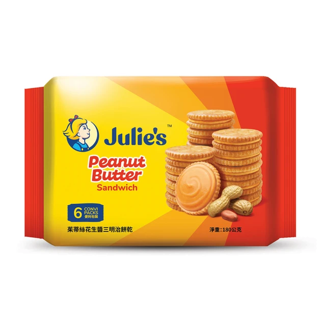 茱蒂絲 Julies純花生醬三明治餅乾(180g/包)[大買家] 歷史價格詳細信息