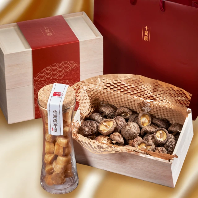 【十翼饌】吉祥迎春香菇干貝雙層禮盒x5入 木盒_附M提袋(SA干貝+新社香菇) 歷史價格詳細信息