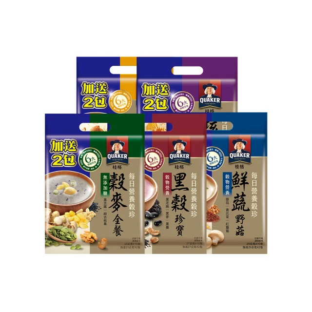 QUAKER 桂格 營養榖珍麥片 穀麥全餐無添加糖/黑穀珍寶/杏仁蓮子/核桃堅果無添加糖 10包/袋 蝦皮直送 現貨 歷史價格詳細信息