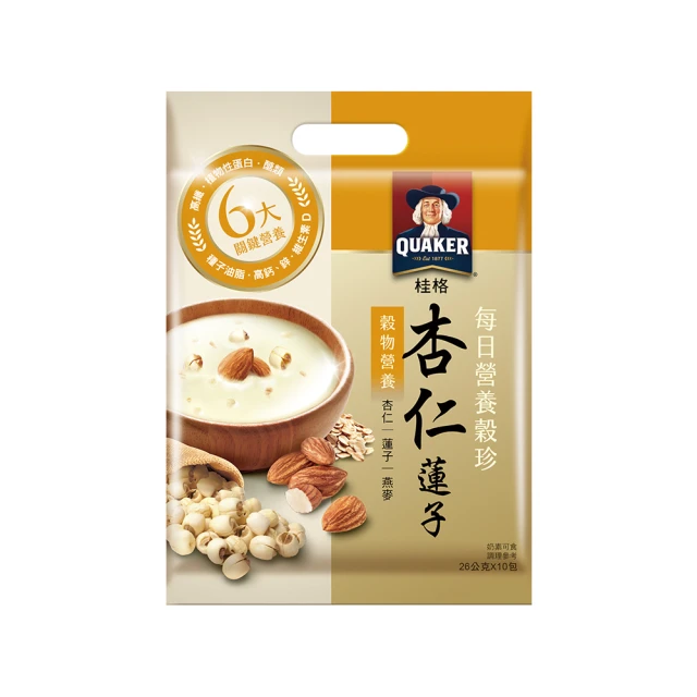 QUAKER 桂格 營養榖珍麥片 穀麥全餐無添加糖/黑穀珍寶/杏仁蓮子/核桃堅果無添加糖 10包/袋 蝦皮直送 現貨 歷史價格詳細信息