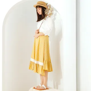 【betty’s 貝蒂思】蕾絲壓褶V領木耳邊襯衫(白色) 歷史價格詳細信息