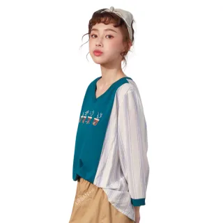 【betty’s 貝蒂思】交叉羅紋領條紋七分袖上衣(淺綠) 歷史價格詳細信息