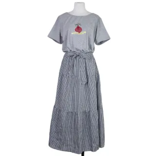 【betty’s 貝蒂思】腰鬆緊格紋不對稱壓摺拼接裙(黃色) 歷史價格詳細信息