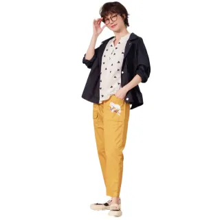 【betty’s 貝蒂思】腰鬆緊口袋印花休閒長褲(米白色) 歷史價格詳細信息