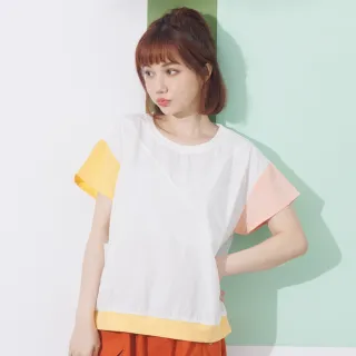 【betty’s 貝蒂思】雲朵撞色拼接短袖圓領上衣(白色) 價格比較,價格查詢,歷史價格詳細信息