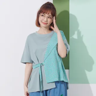 【betty’s 貝蒂思】格紋拼接寬版率性T-shirt(白色) 歷史價格詳細信息