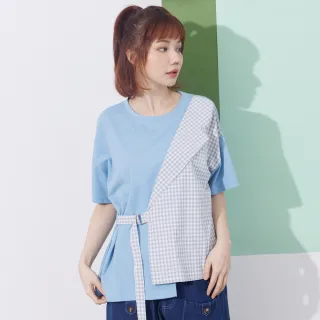 【betty’s 貝蒂思】格紋拼接寬版率性T-shirt(白色) 歷史價格詳細信息