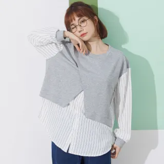 【betty’s 貝蒂思】假兩件條紋翻領雪紡上衣(紅色) 歷史價格詳細信息