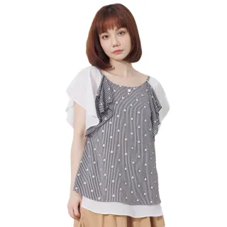 【betty’s 貝蒂思】假兩件條紋翻領雪紡上衣(紅色) 歷史價格詳細信息